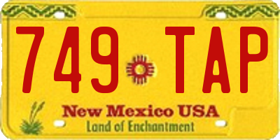 NM license plate 749TAP