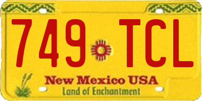 NM license plate 749TCL