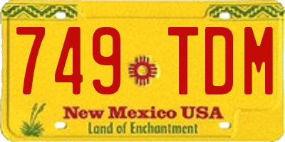 NM license plate 749TDM