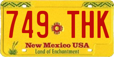 NM license plate 749THK