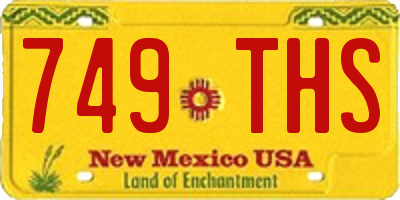 NM license plate 749THS