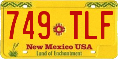 NM license plate 749TLF