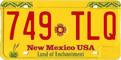 NM license plate 749TLQ
