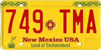 NM license plate 749TMA