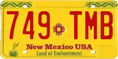 NM license plate 749TMB