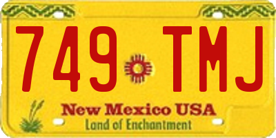 NM license plate 749TMJ