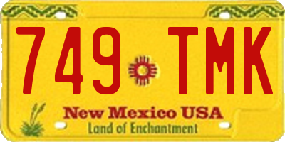 NM license plate 749TMK