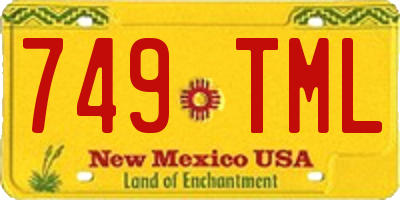 NM license plate 749TML