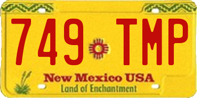 NM license plate 749TMP