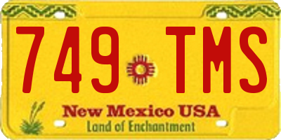 NM license plate 749TMS
