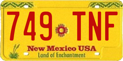 NM license plate 749TNF