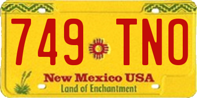 NM license plate 749TNO
