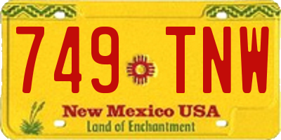 NM license plate 749TNW