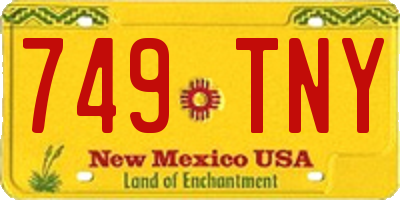 NM license plate 749TNY