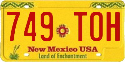 NM license plate 749TOH