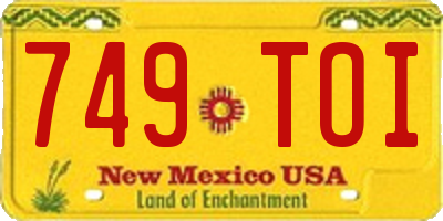 NM license plate 749TOI
