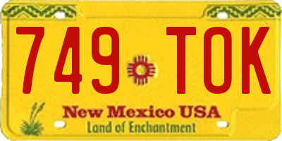 NM license plate 749TOK