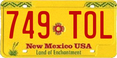 NM license plate 749TOL