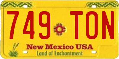 NM license plate 749TON
