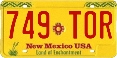 NM license plate 749TOR
