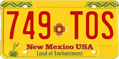 NM license plate 749TOS
