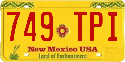 NM license plate 749TPI