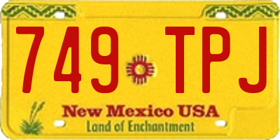 NM license plate 749TPJ