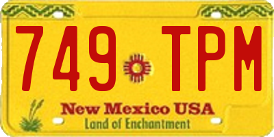 NM license plate 749TPM