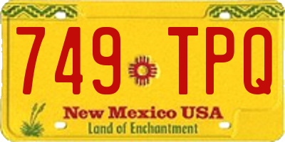 NM license plate 749TPQ
