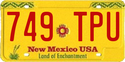 NM license plate 749TPU