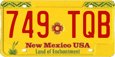 NM license plate 749TQB