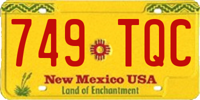 NM license plate 749TQC