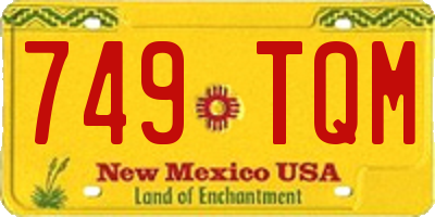 NM license plate 749TQM