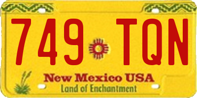 NM license plate 749TQN