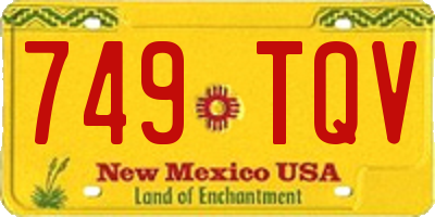 NM license plate 749TQV