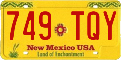 NM license plate 749TQY