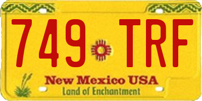 NM license plate 749TRF