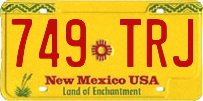 NM license plate 749TRJ