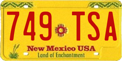 NM license plate 749TSA