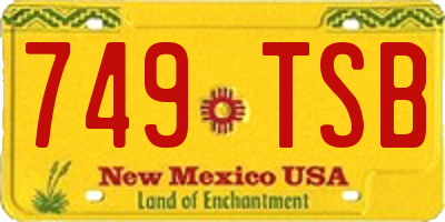 NM license plate 749TSB