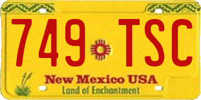 NM license plate 749TSC