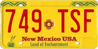 NM license plate 749TSF