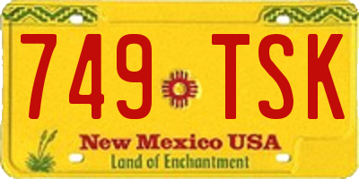 NM license plate 749TSK