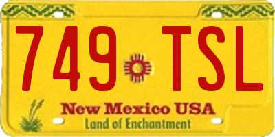 NM license plate 749TSL