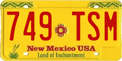 NM license plate 749TSM