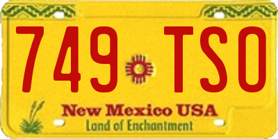 NM license plate 749TSO