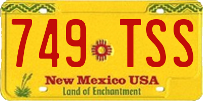 NM license plate 749TSS
