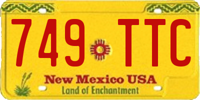 NM license plate 749TTC