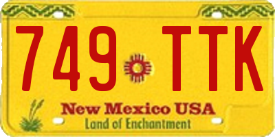 NM license plate 749TTK