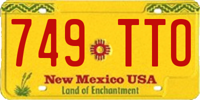 NM license plate 749TTO